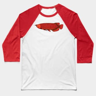 Red Arowana fish cartoon illustration Baseball T-Shirt